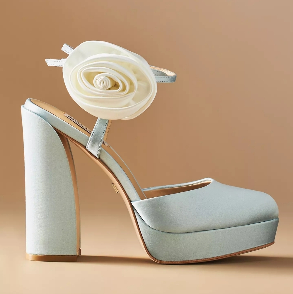 Badgley Mischka Janessa Rosette Platform Heels - Picture 2 of 9
